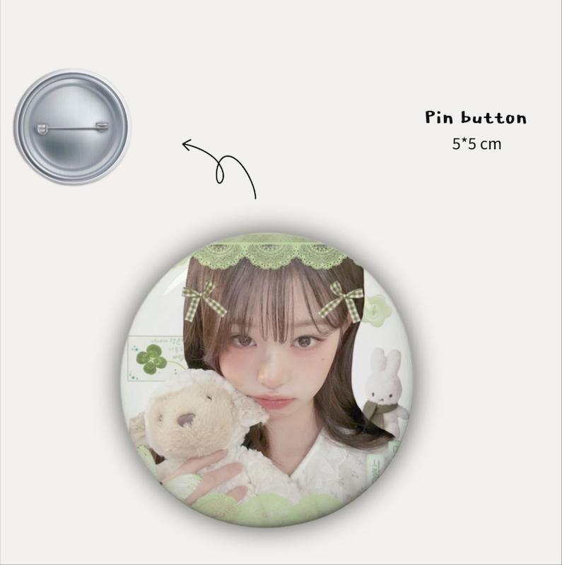 Wonyoung kawaii pin button ☘️