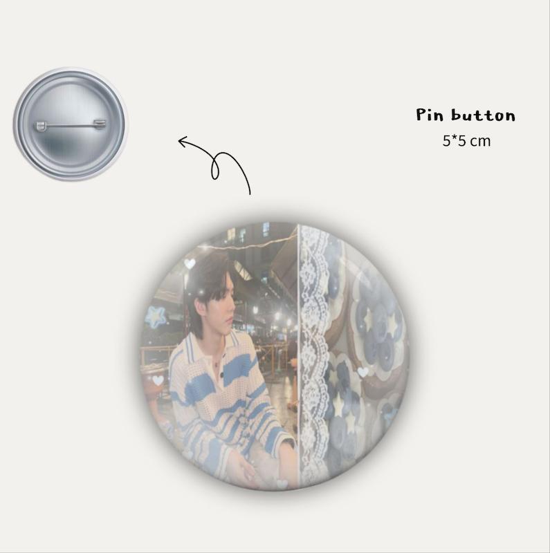 Aou fluffy pin button 🍡