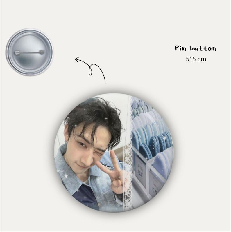 Bangchanie blue pin button 🩵