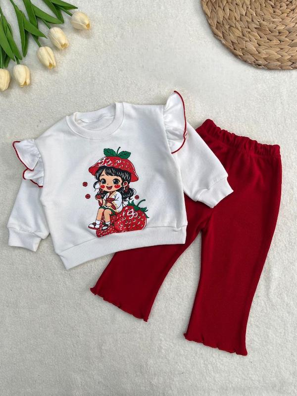 بلوز شلوار توت فرنگی 