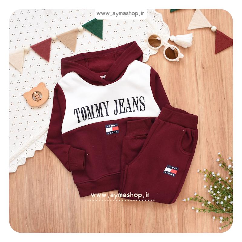 ست دو تکه TOMMY زرشکی-E288