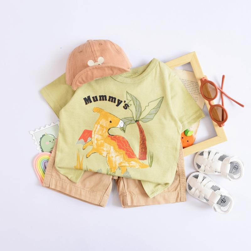 تیشرت سبز دایناسور J175