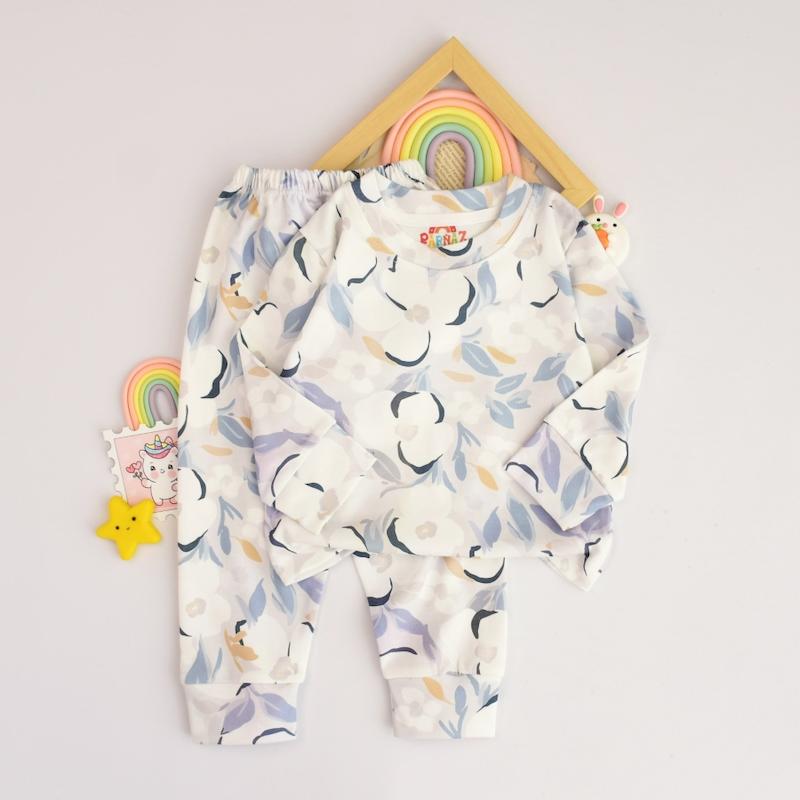 ست راحتی گل سفید-D389