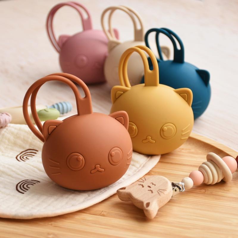 قاب پستانک سیلیکونی طرح گربه