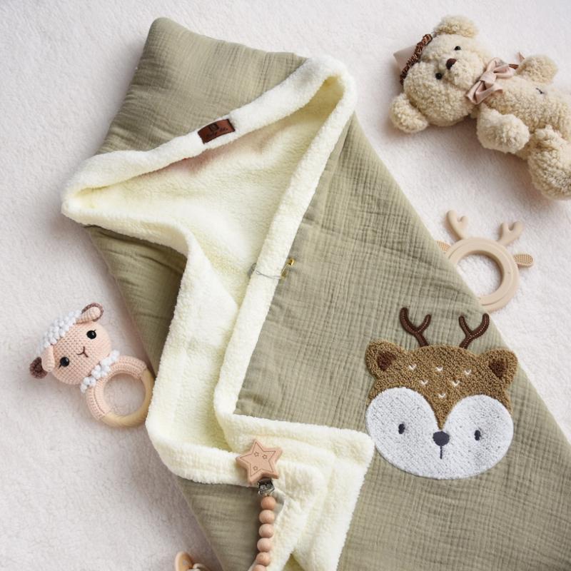 پتو موسلین P147- Baby Like سبز گوزن