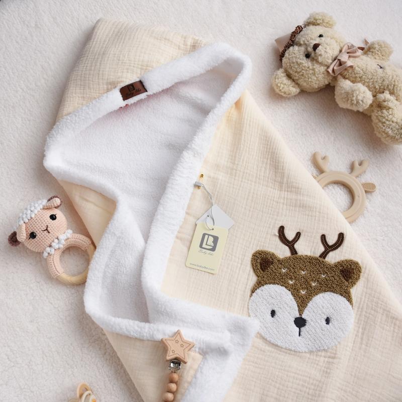 پتو موسلین P147- Baby Like کرم گوزن