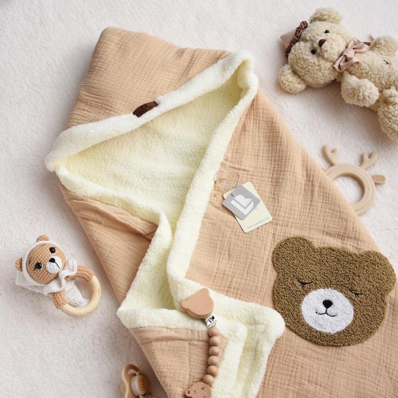 پتو موسلین P149- Baby Like نسکافه ای خرس