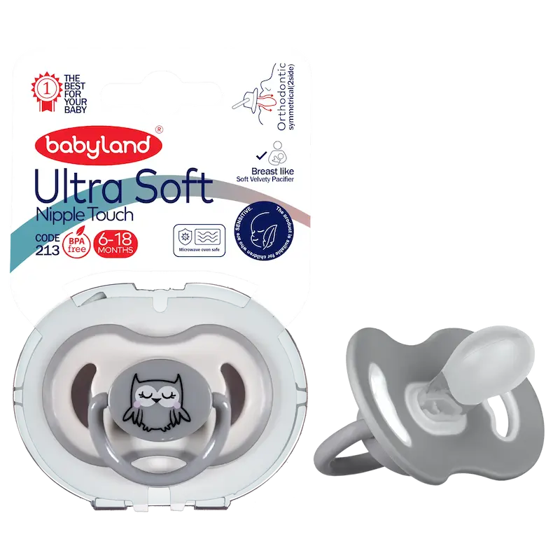   پستانک سنسیتیو طرح طوسی جغد  بی بی لند طرح اونت