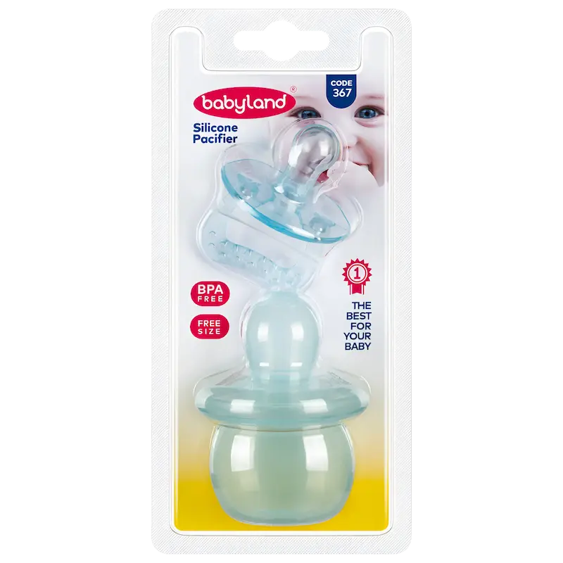 پستونک فندقی تمام سیلیکون قابدار بی بی لند کد 367