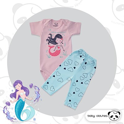 ست 2تکه  پری دریاییBaby Clothes