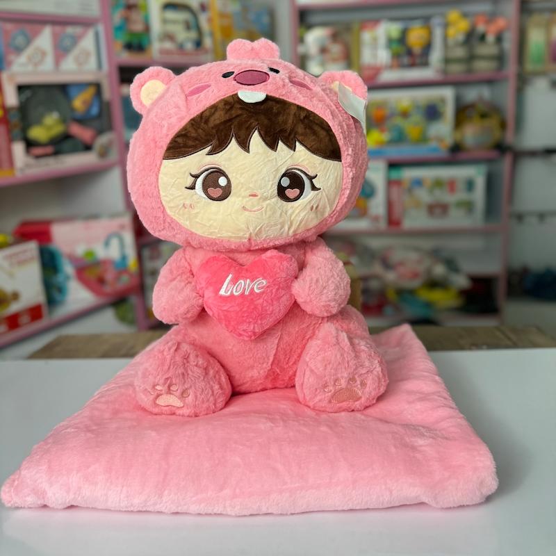 عروسک بی بی پتو دار (صورتی )