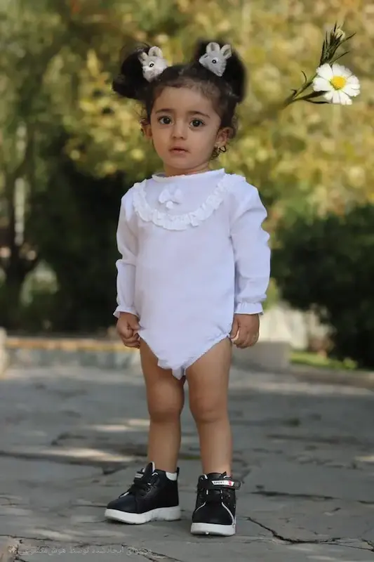 زیردکمه مجلسی سفید دخترانه 4 عددی