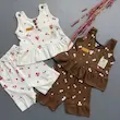 تاپ و شورتک کبریتی گل رز  سایز ۱،۲،۳ بسته ۶ تایی