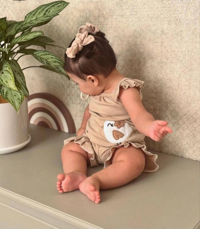 تاپ و شلوارک گنجشگ 3 عددی