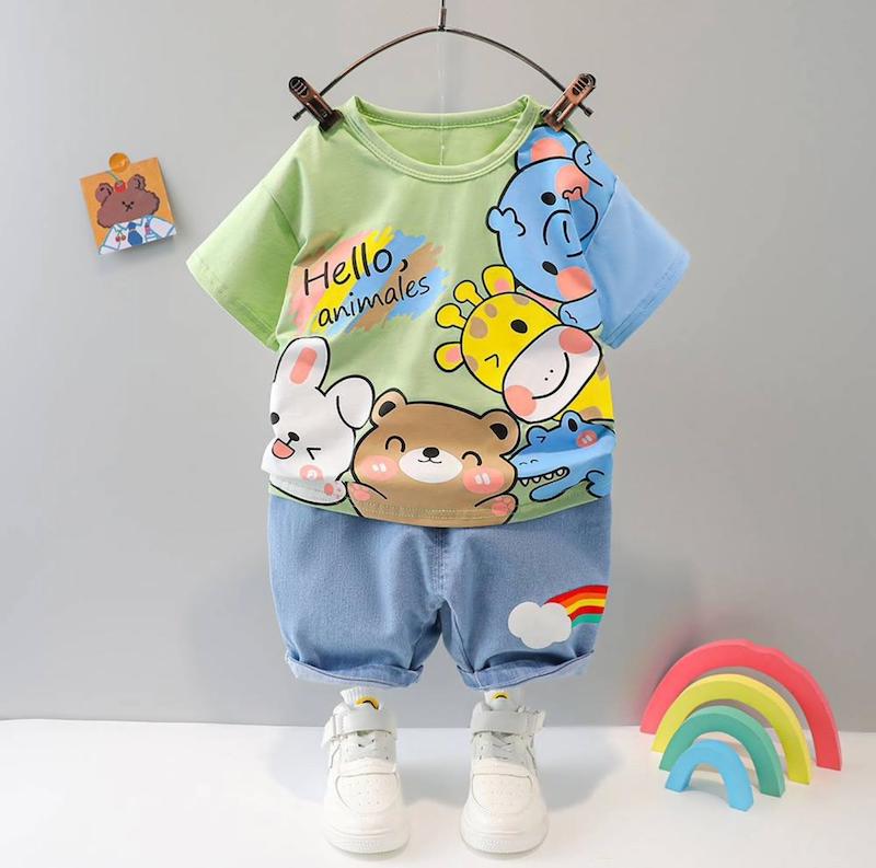 تیشرت و شلوارک طرح حیوانات