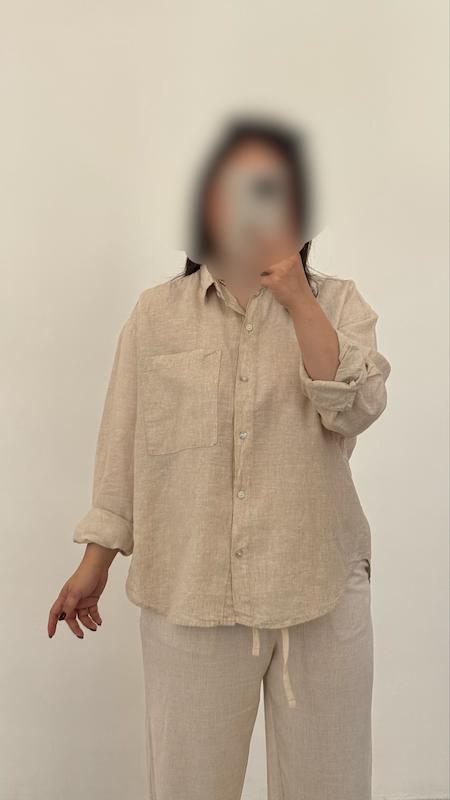 شومیز کرم ایراددار
