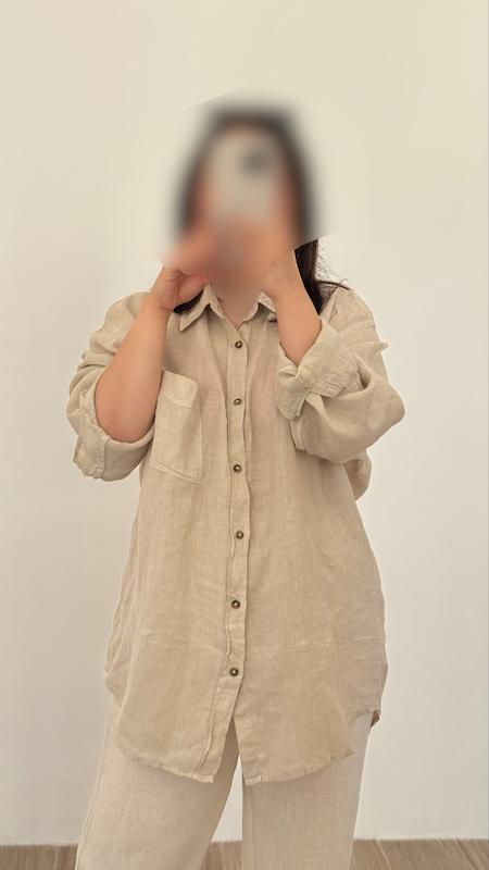 شومیز لینن کرمی
