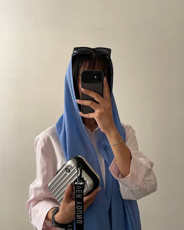 شال بیسیک آبی آسمونی