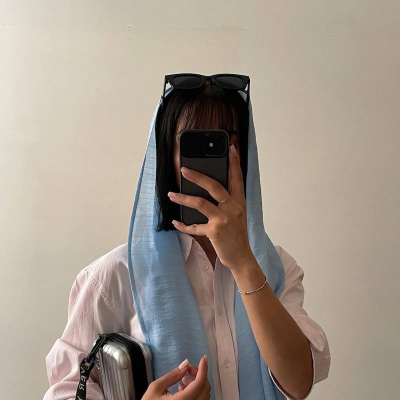 شال بیسیک آبی روشن