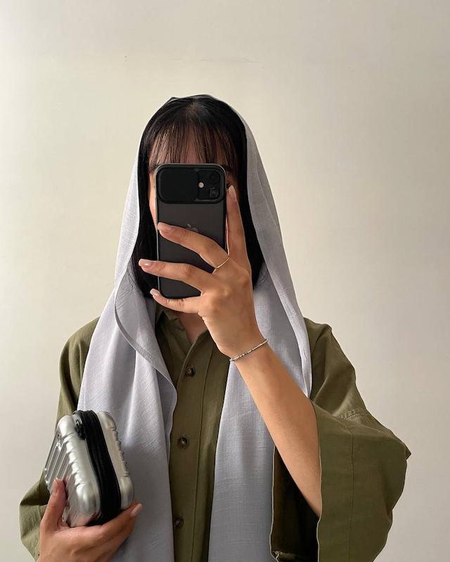 شال بیسیک طوسی نقره ای