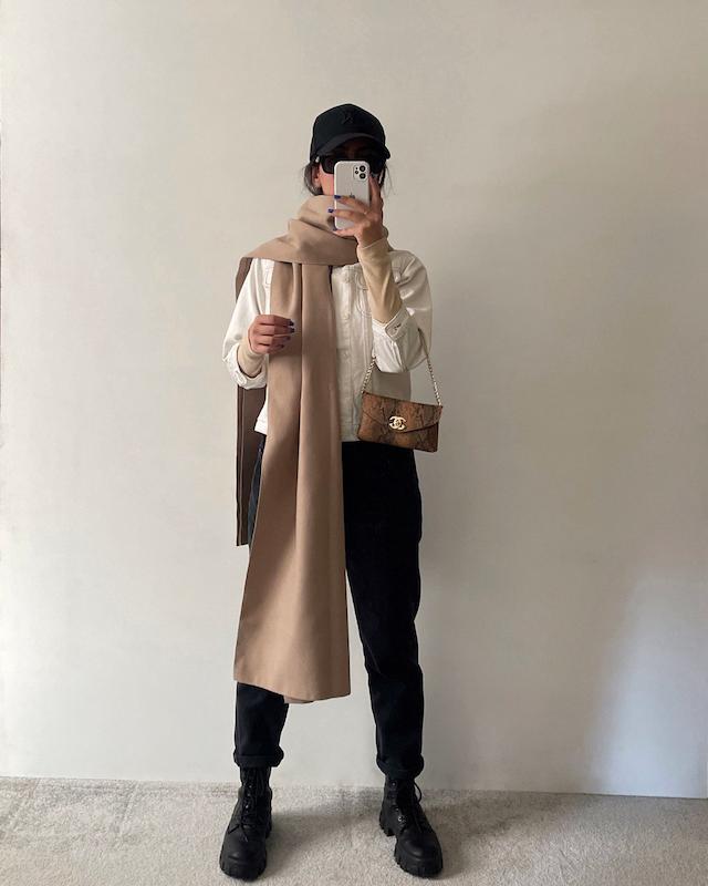 بیگ اسکارف Cream & Bony