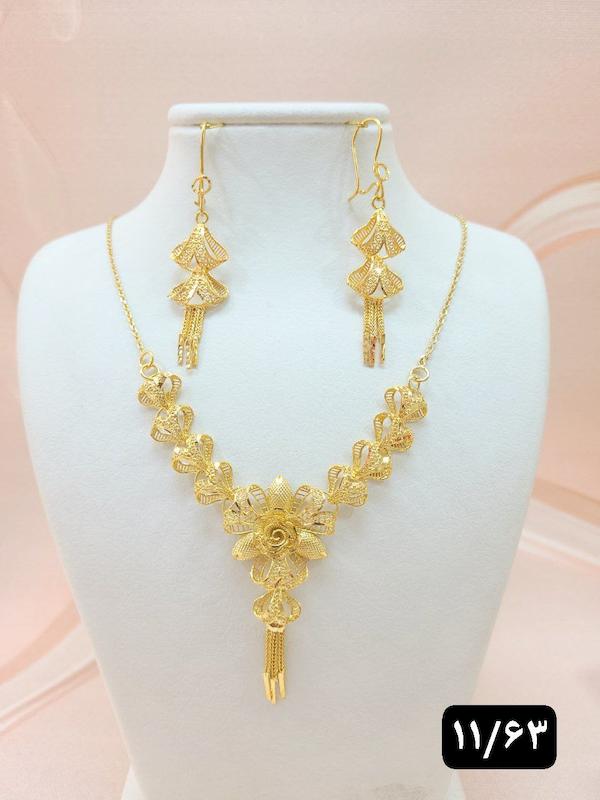 گردنبند پنجشیر نقره ابکاری طلا 