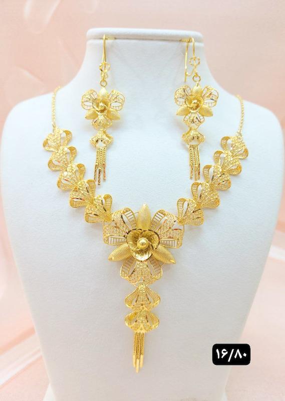 گردنبند پنجشیر نقره ابکاری طلا 