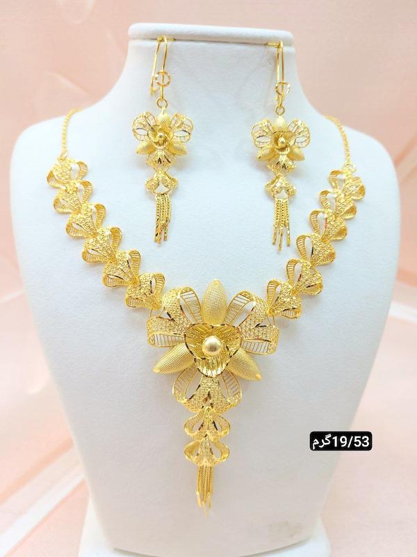 گردنبند پنجشیر نقره ابکاری طلا 