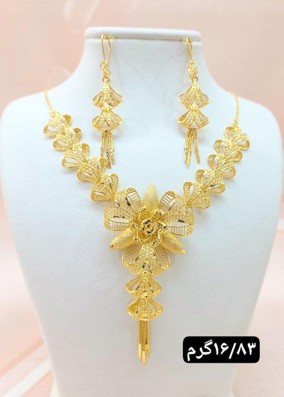 گردنبند پنجشیر نقره ابکاری طلا 