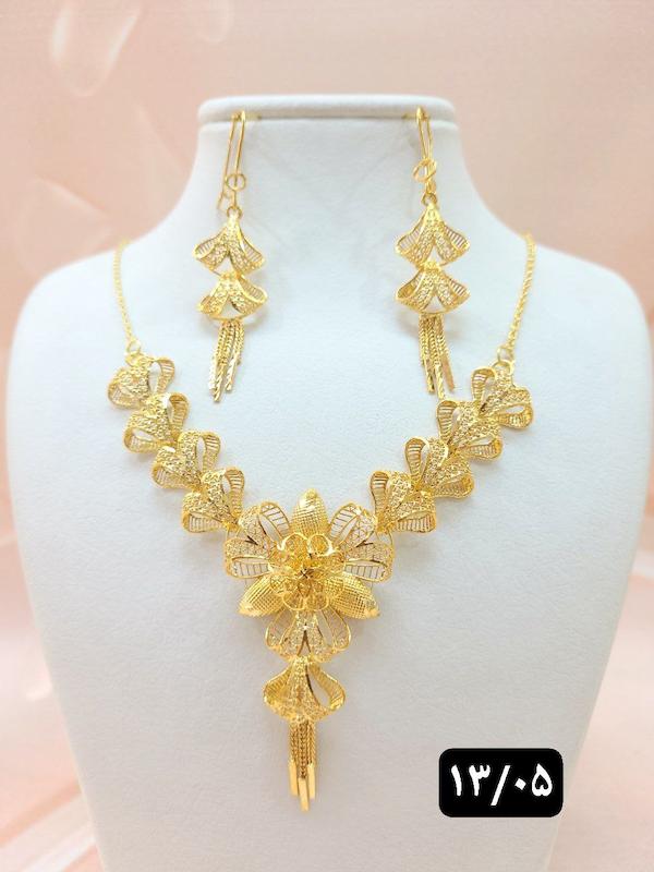 گردنبند پنجشیر نقره ابکاری طلا 