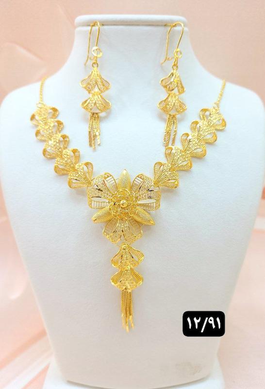 گردنبند پنجشیر نقره ابکاری طلا 