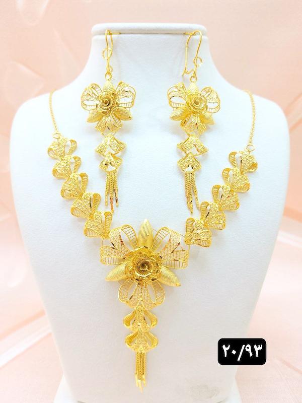 گردنبند پنجشیر نقره ابکاری طلا 