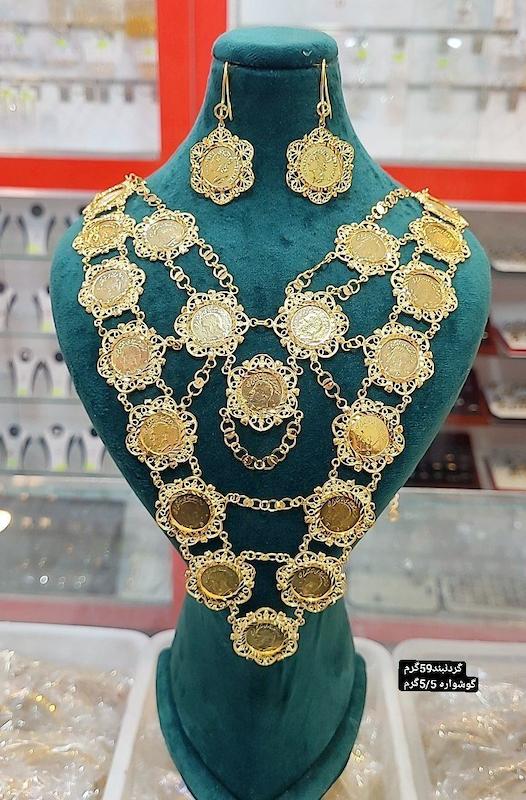 سرویس نقره  طرح سکه ای ابکاری طلا 