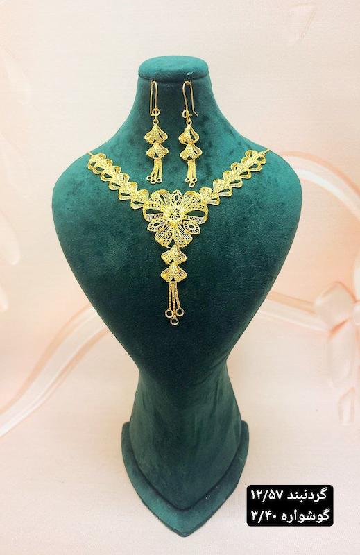 گردنبند نقره طرح پنجشیر ابکاری طلا