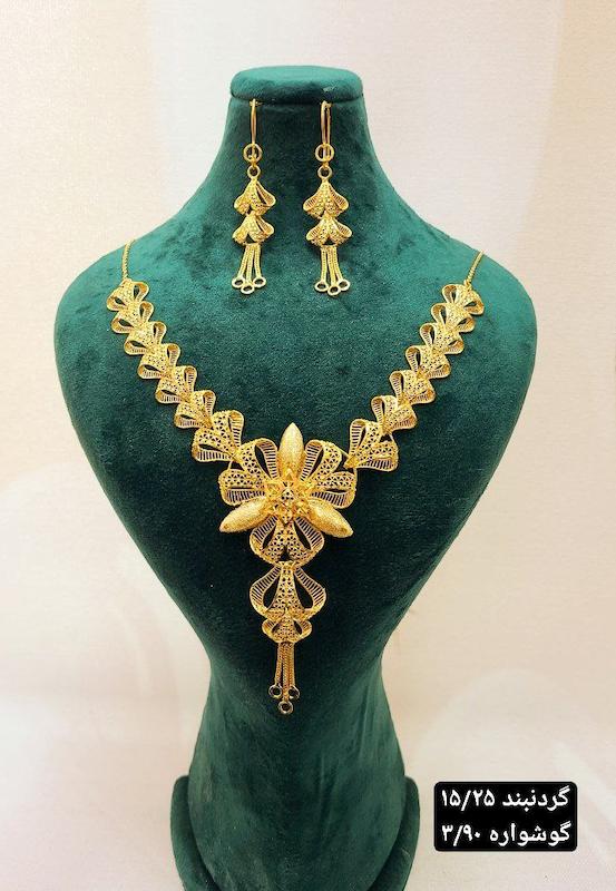 گردنبند نقره طرح پنجشیر ابکاری طلا