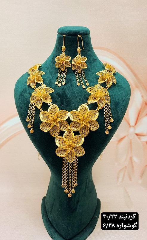 گردنبند نقره پرکار با روکش اب طلا 