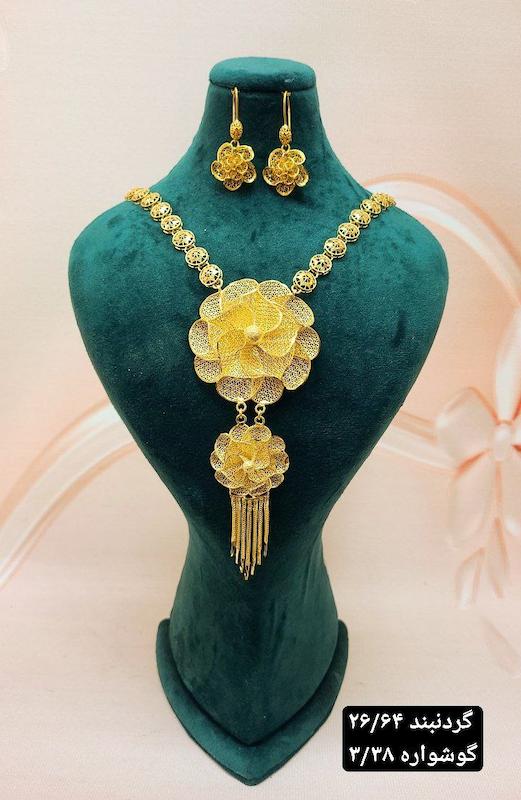 گردنبند نقره ابکاری طلا طرح جدید