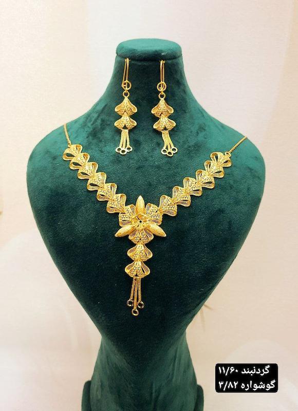 گردنبند نقره باگوشواره طرح اقاقیا