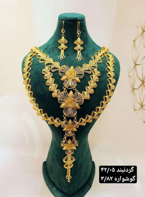 گردنبند نقره باگوشواره طرح اقاقیا