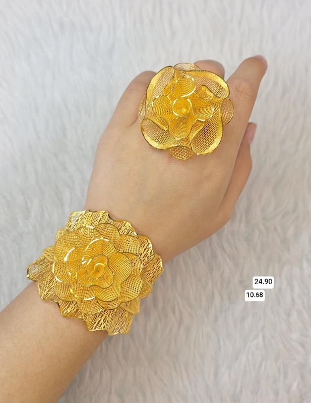 ست دستبند انگشتر نقره ابکاری طلا  کپی طلا