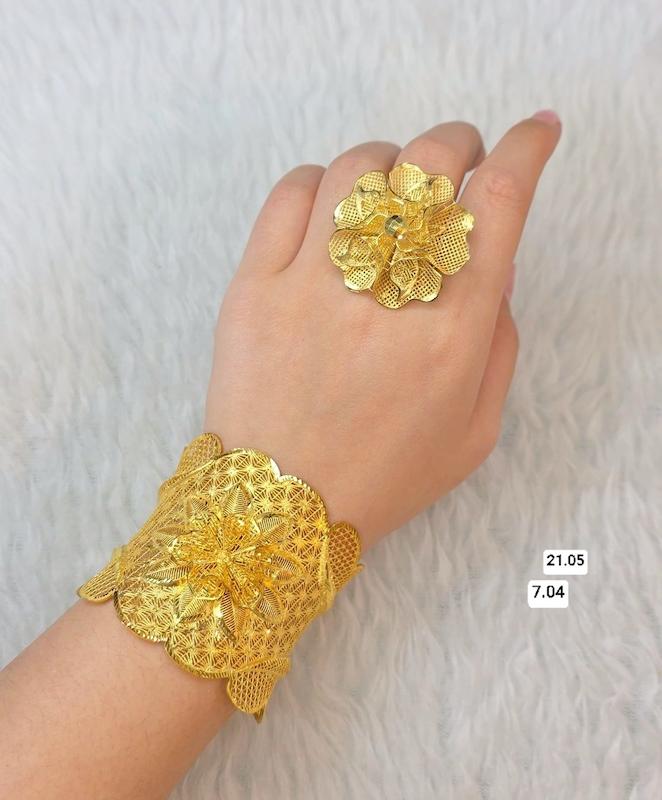 ست دستبند انگشتر نقره ابکاری طلا  کپی طلا