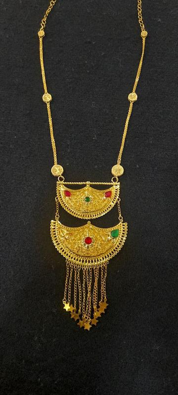 گردنبندماهک نقره روکش اب طلا 24