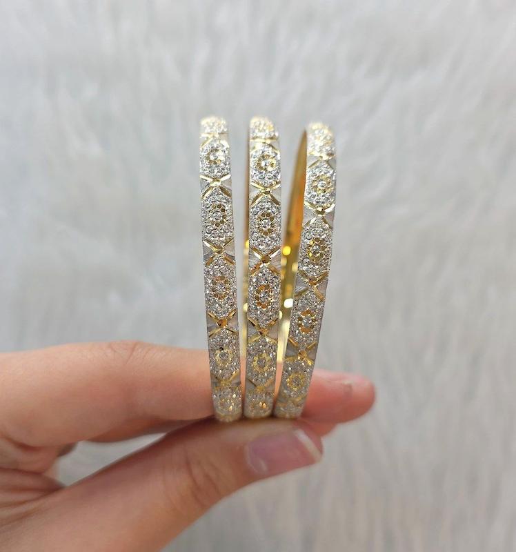 النگو نقره ظریف ابکاری طلا