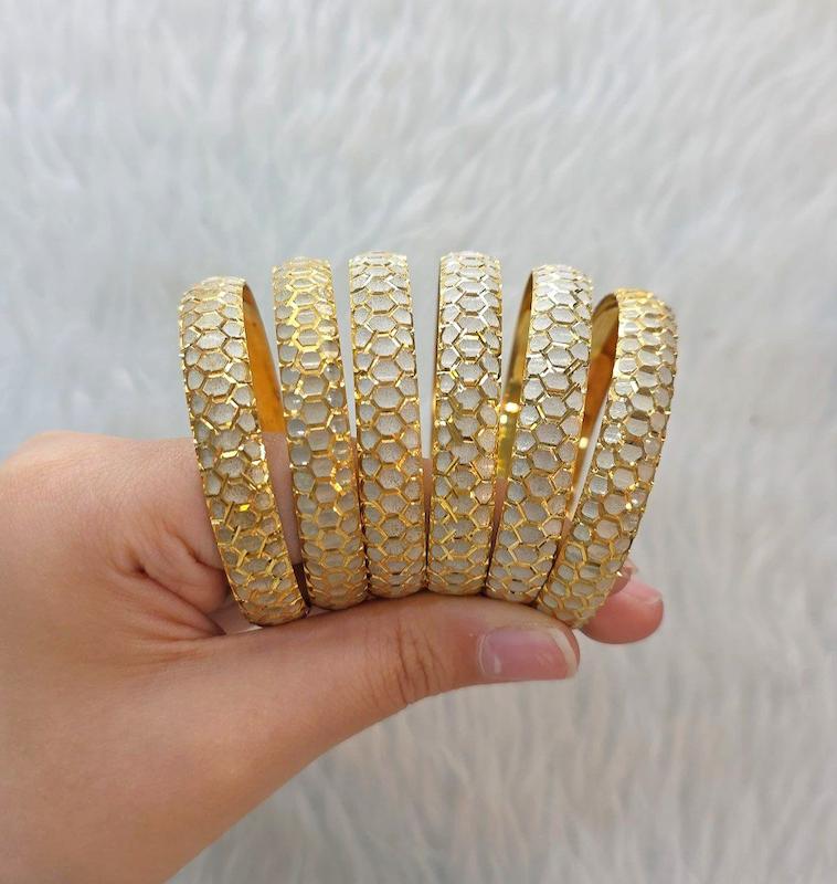 النگو نقره ظریف ابکاری طلا 