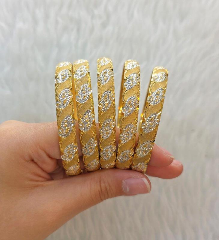 النگو نقره ظریف ابکاری طلا 