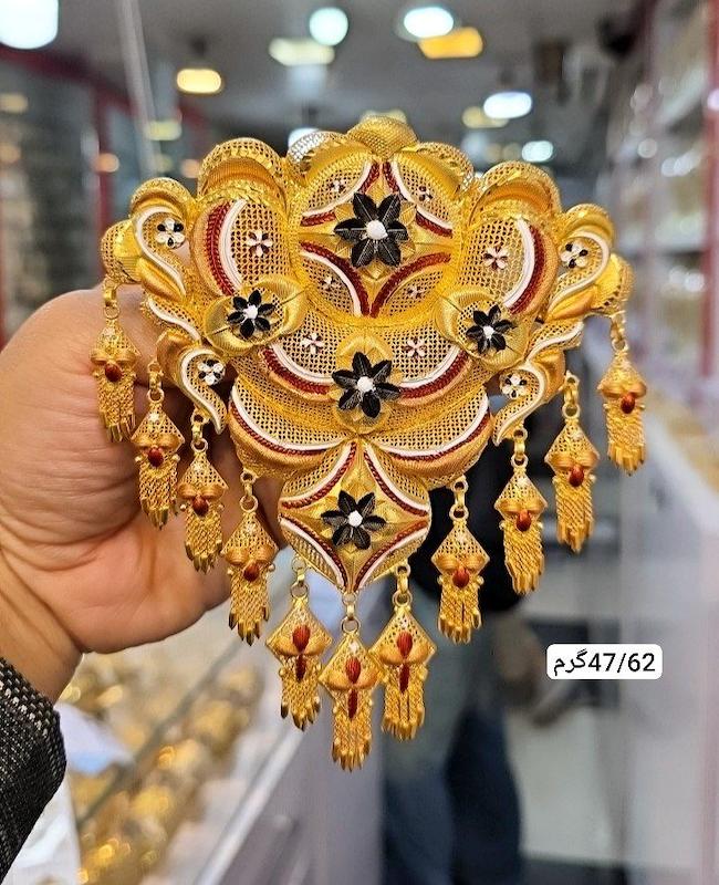 سنجاق سینه نقره ابکاری طلا