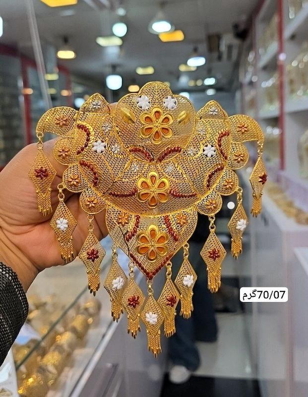 سنجاق سینه نقره ابکاری طلا