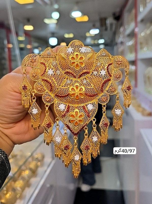 سنجاق سینه نقره ابکاری طلا