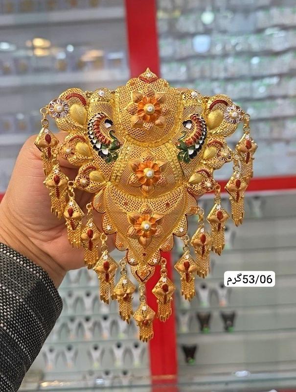 سنجاق سینه نقره ابکاری طلا