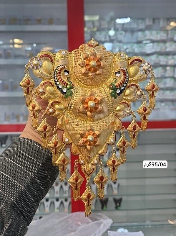 سنجاق سینه نقره ابکاری طلا
